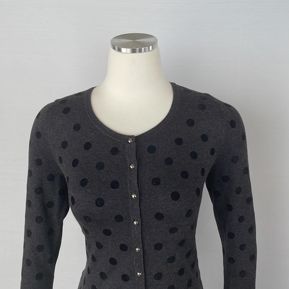 WHBM Gray Polka dot Cadigan Size Small - Picture 3 of 9